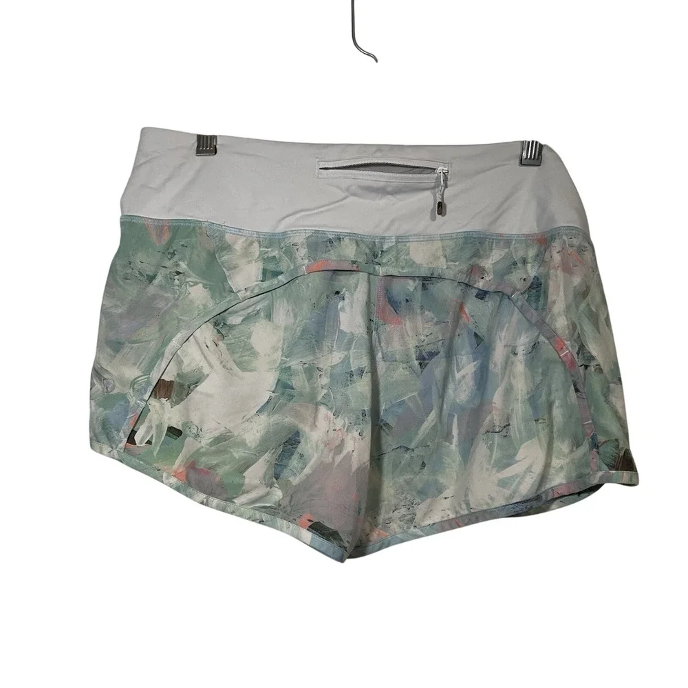 Lululemon Size 8 Run‎ Speed Shorts Frangipani Fresh Teal Green Sz 8